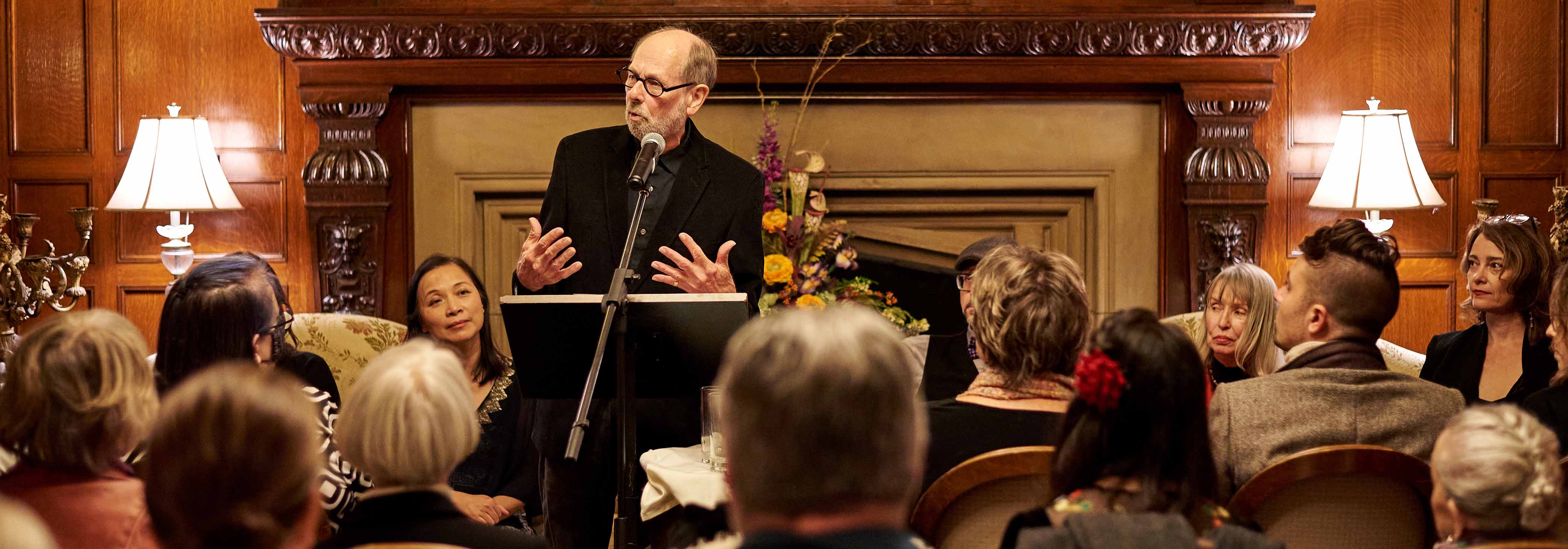 Group gathered for Poetry at the Manor, 2022, photo by Douglas MacLellan