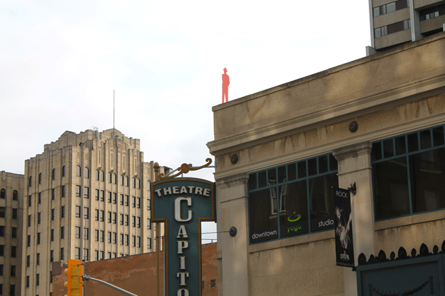 Man in the City Sculpture atop Capitol Theatre