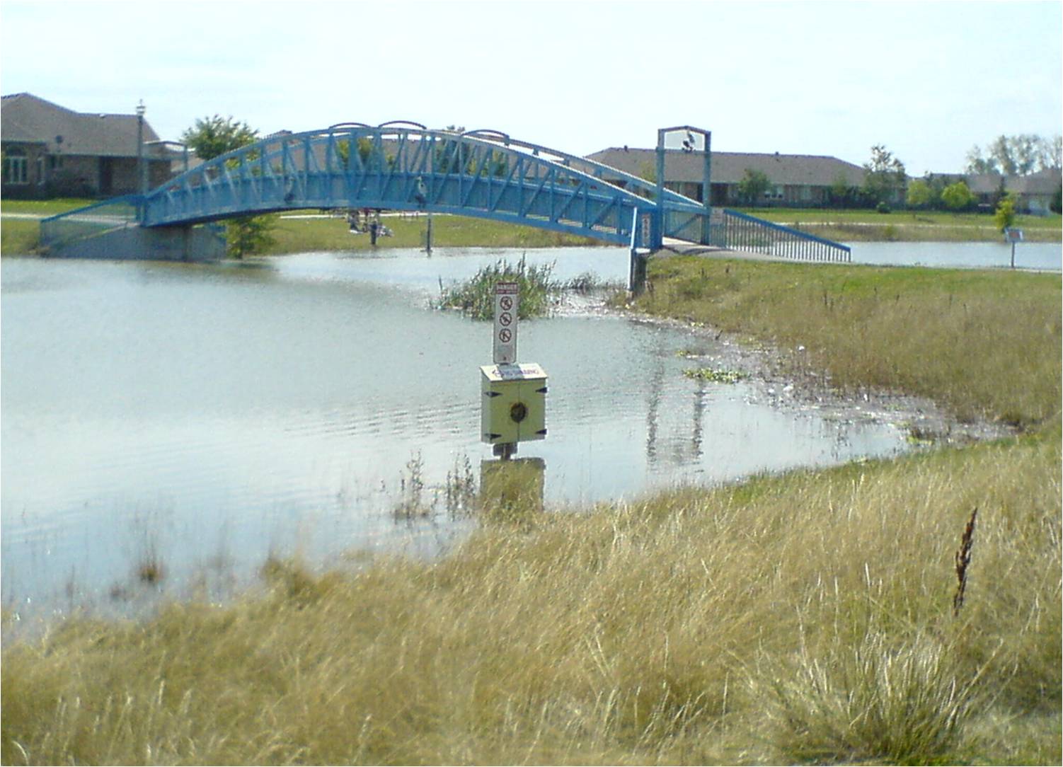 Stormwater flooding in residential area