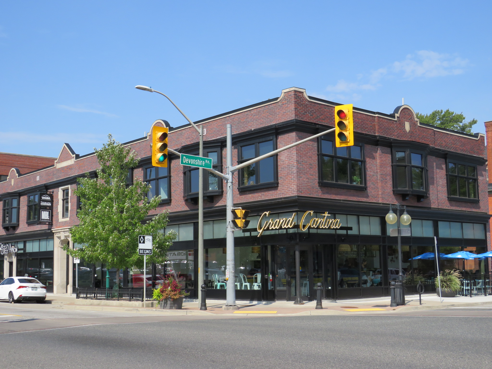 Newly restored Strathcona Block heritage building at Wyandotte Street East and Devonshire Road