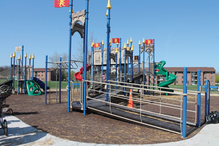 Castle themed play unit at Little River Acres Park