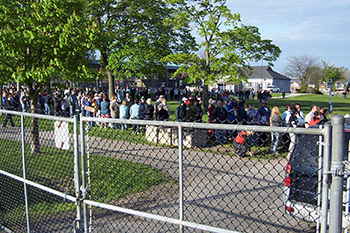 Line-up waiting to enjoy the popular annual sale