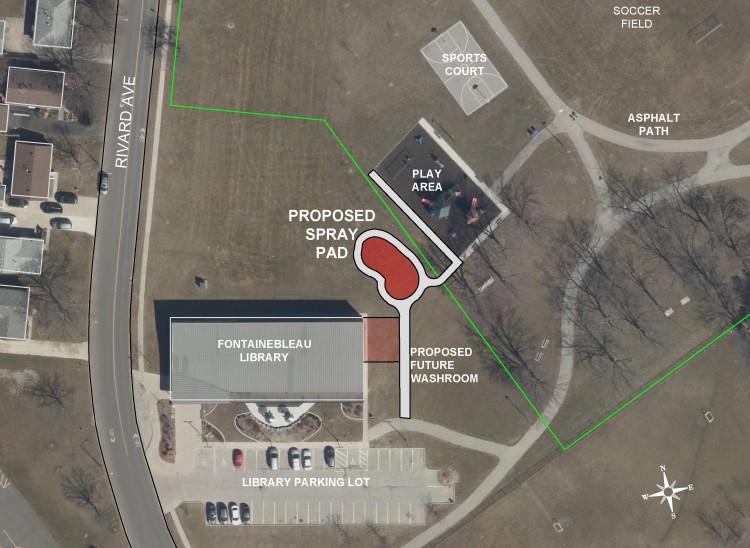 Splash pad aerial site plan