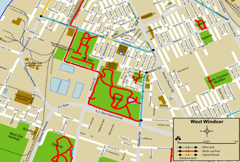 a map of the West Windsor trail