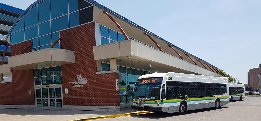 Bus at Tunnel Platform at Windsor International Transit Terminal