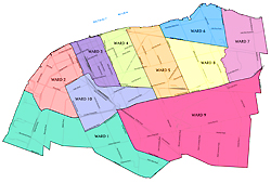 Sample of full city political ward map