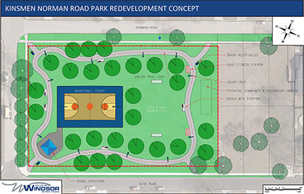 Thumbnail of Kinsmen Norman Road Park redevelopment concept plan, as detailed in the linked news release