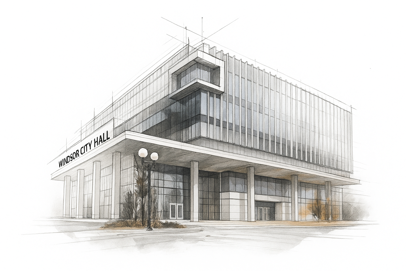 Drawing of Windsor City Hall