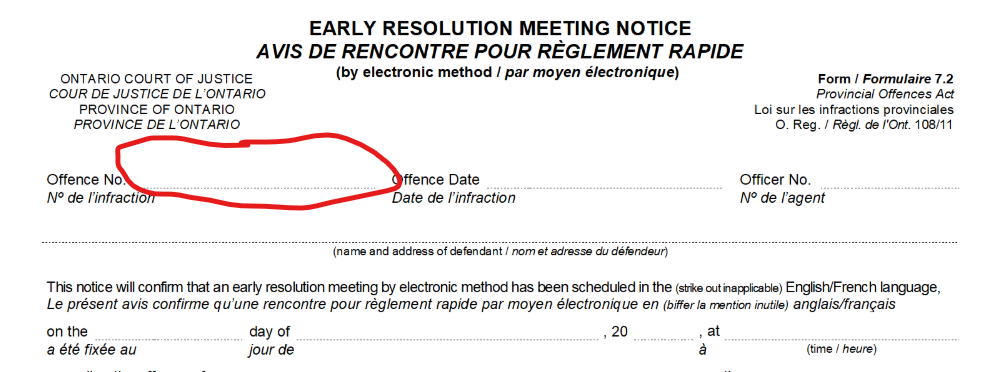 Notice of Early Resolution Meeting Notice of Early Resolution Meeting sample, as detailed above