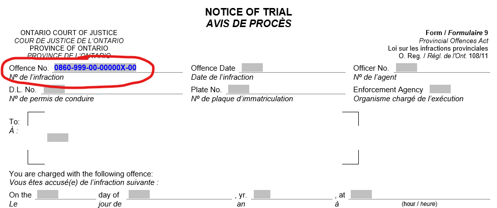Notice of Trial Notice of Trial sample, as detailed above