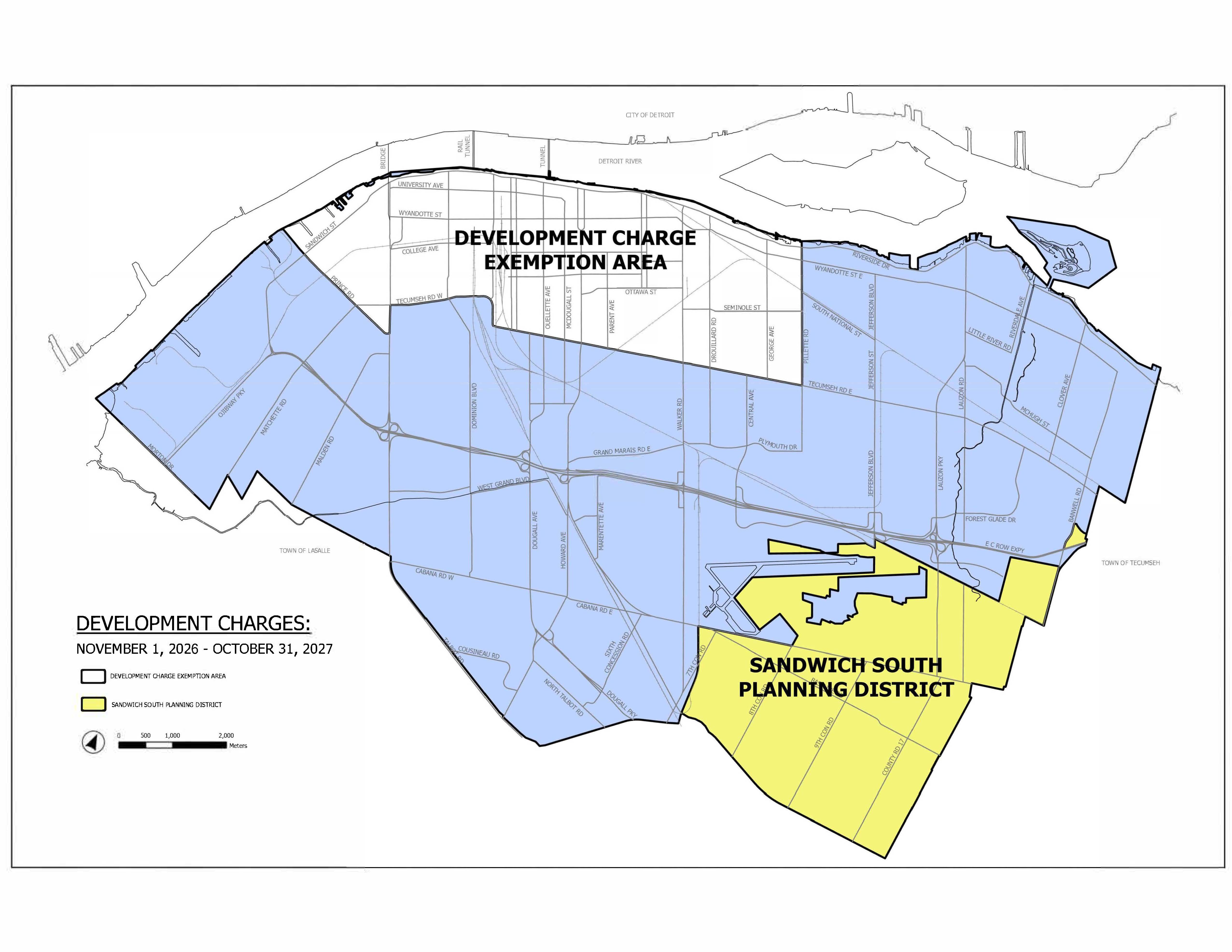 Development Charges Map, November 1, 2026, to October 31, 2027, as outlined below