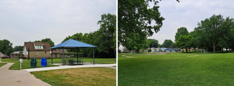 Picnic shelter and soccer field