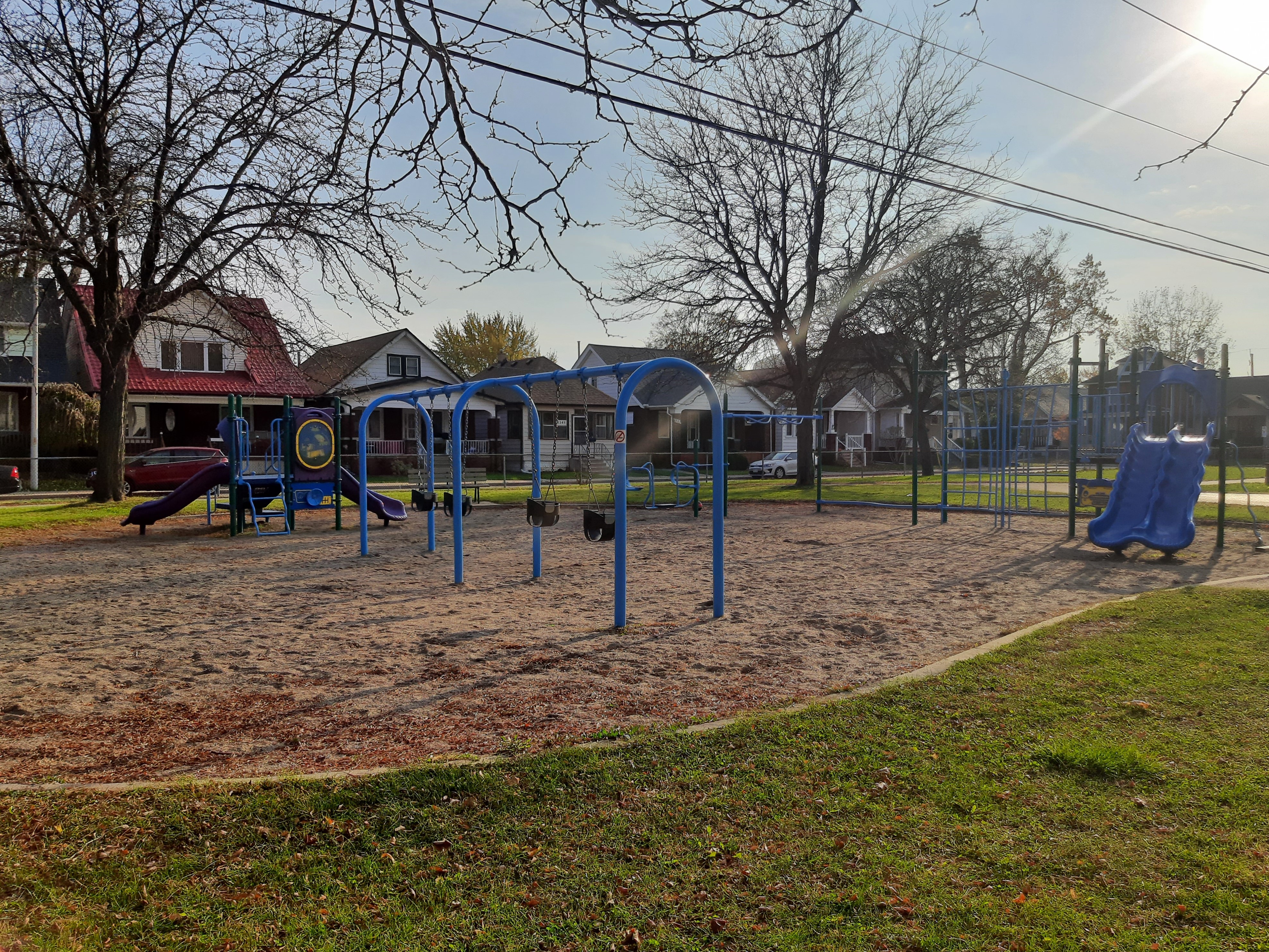 Playground in a residential neighbourhood