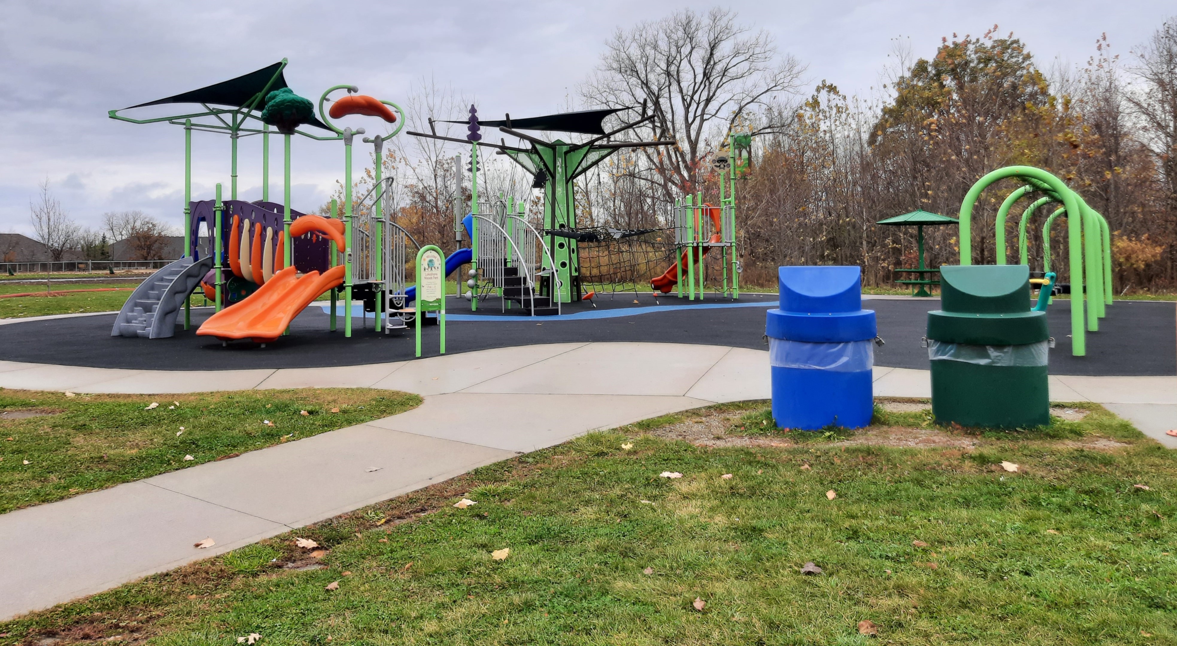 accessible playground equipment at Elizabeth Kishkon Park