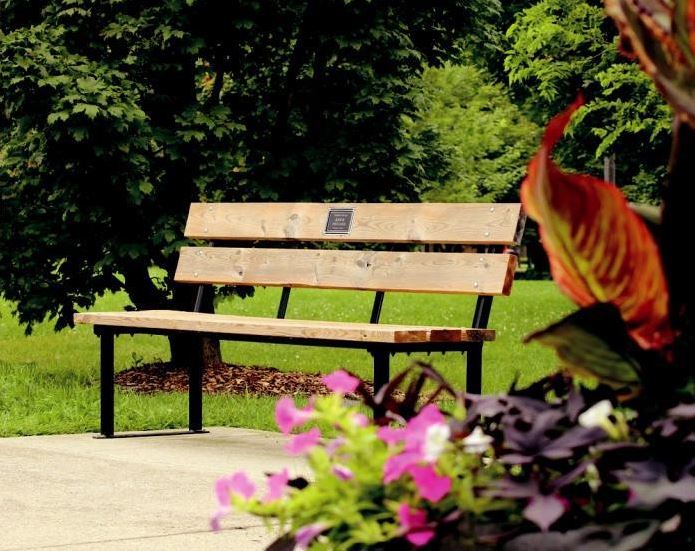 Commemorative Bench with Flowers (Wood)