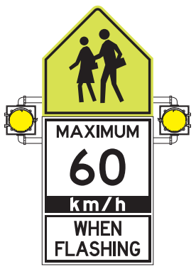 School Zone Maximum Speed When Flashing Sign