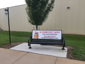 Transit Windsor bench ad example for service provider Creative Outdoor