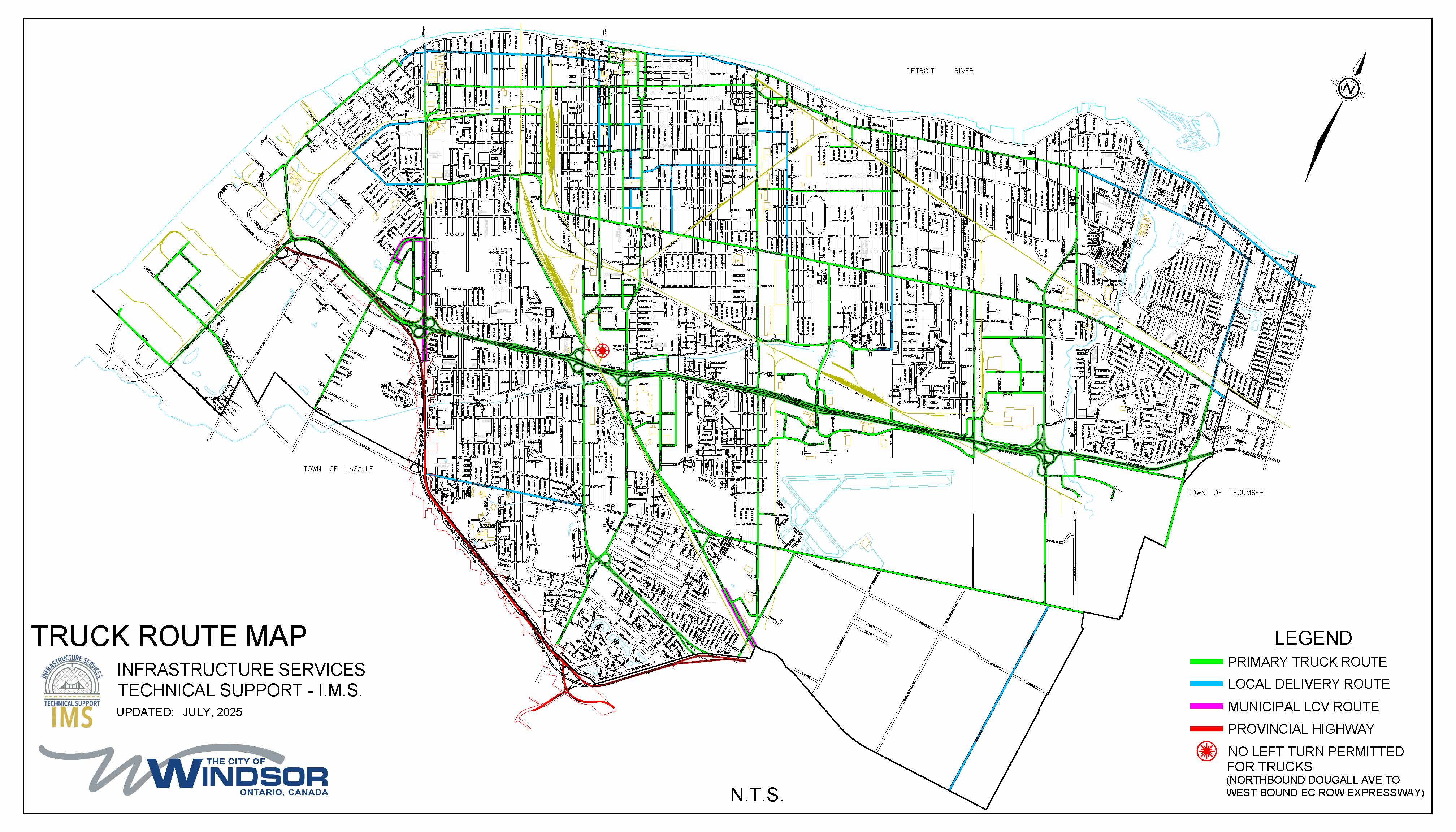 Sample of Truck Routes Map